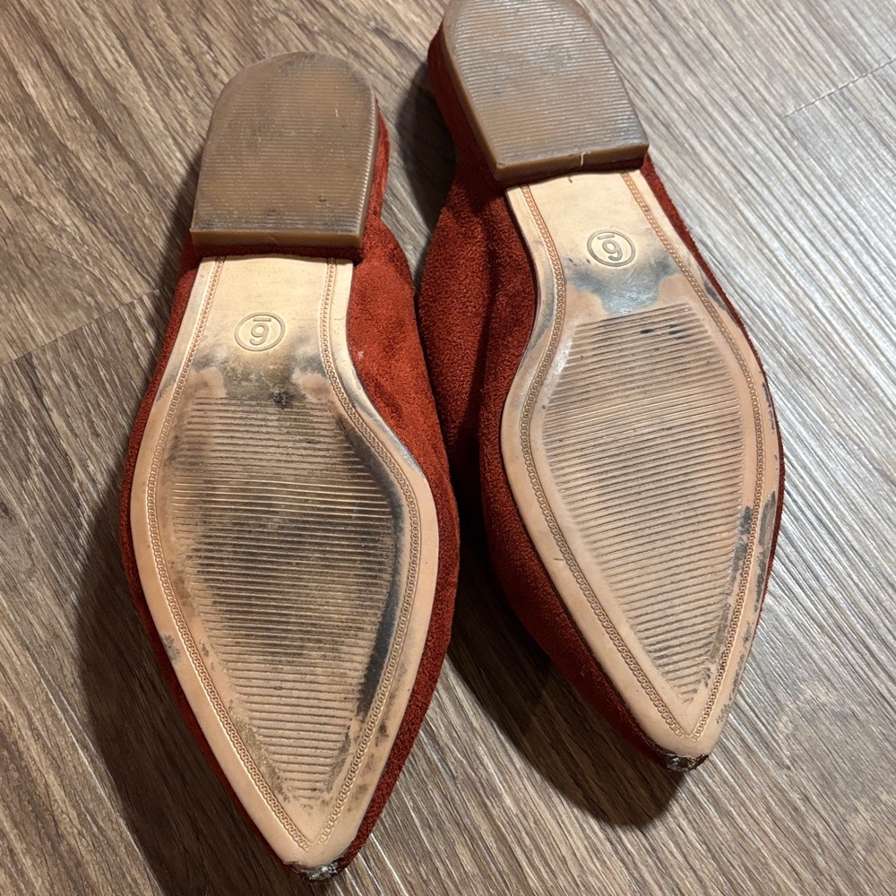 A New Day Elegant Rust Suede Women's Mules 6 burnt orange - Picture 5 of 6